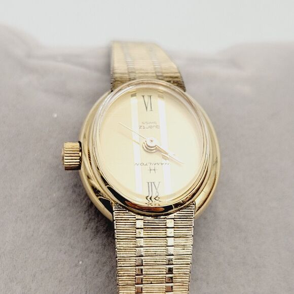 VINTAGE Hamilton Priscilla Quartz Ladies WRISTWATCH 1/40 10k USA main image 4